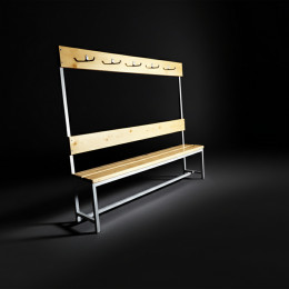 Скамейка с вешалкой для раздевалки 2 метра